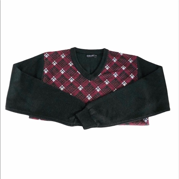 Sorano V-Neck Burgundy Pattern Men’s Sweater XL - Picture 1 of 8